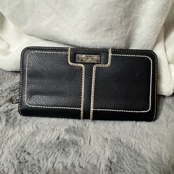 Handbags - Fiorelli Black Wallet with White Stitching